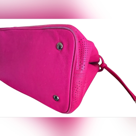 Coach Pink Perforated Leather Tote - Picture 6 of 16